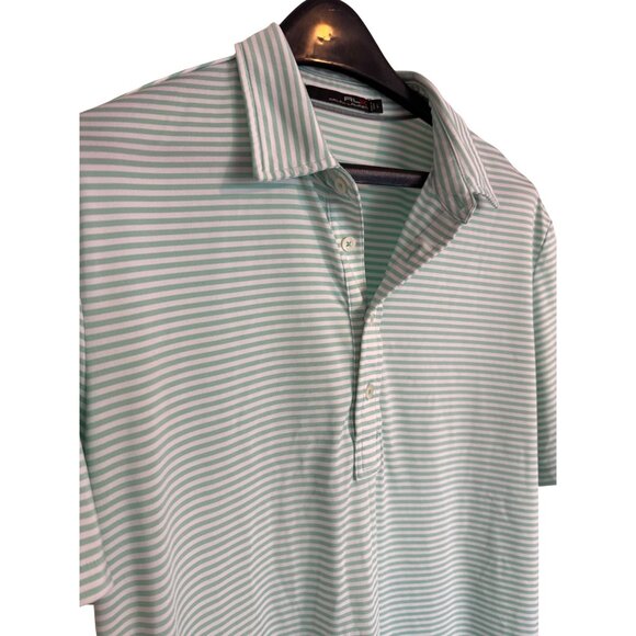 Ralph Lauren Black Label Polo Size Large Striped Stretch Shirt EUC - Picture 8 of 9